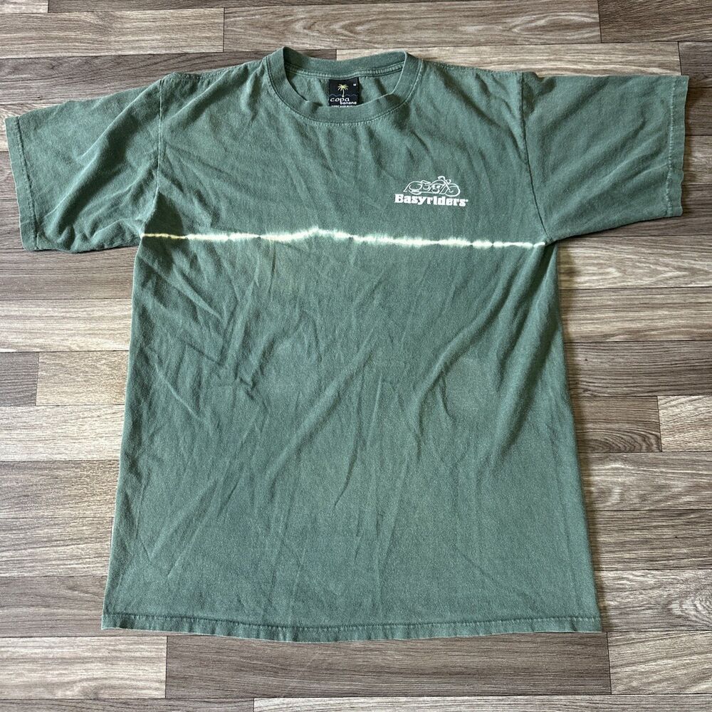 Vintage Easyriders Motorcycle Shirt Men’s Medium Green Biker Rally Short Sleeve